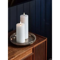 Ribbed Pillar Candles, Set of 3