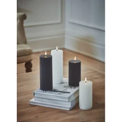 Ribbed Pillar Candles, Set of 3