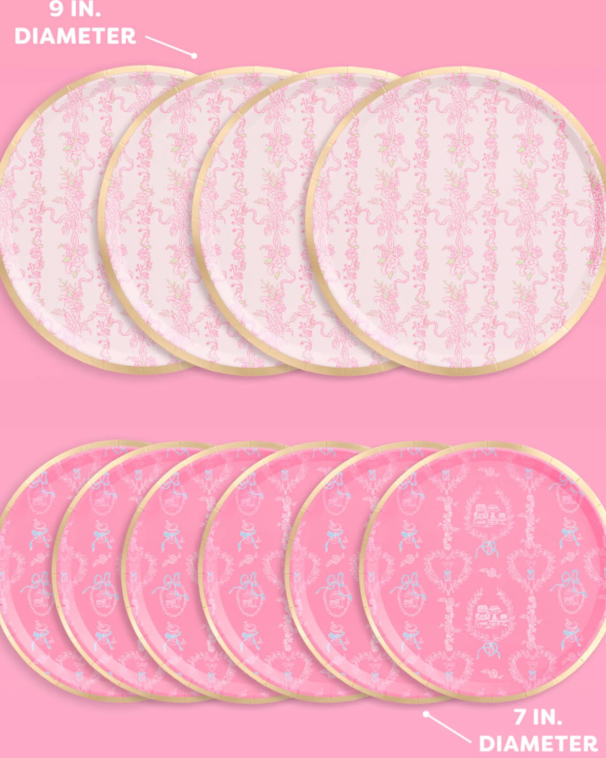 Romance Plates - 32 paper plates, 2 sizes
