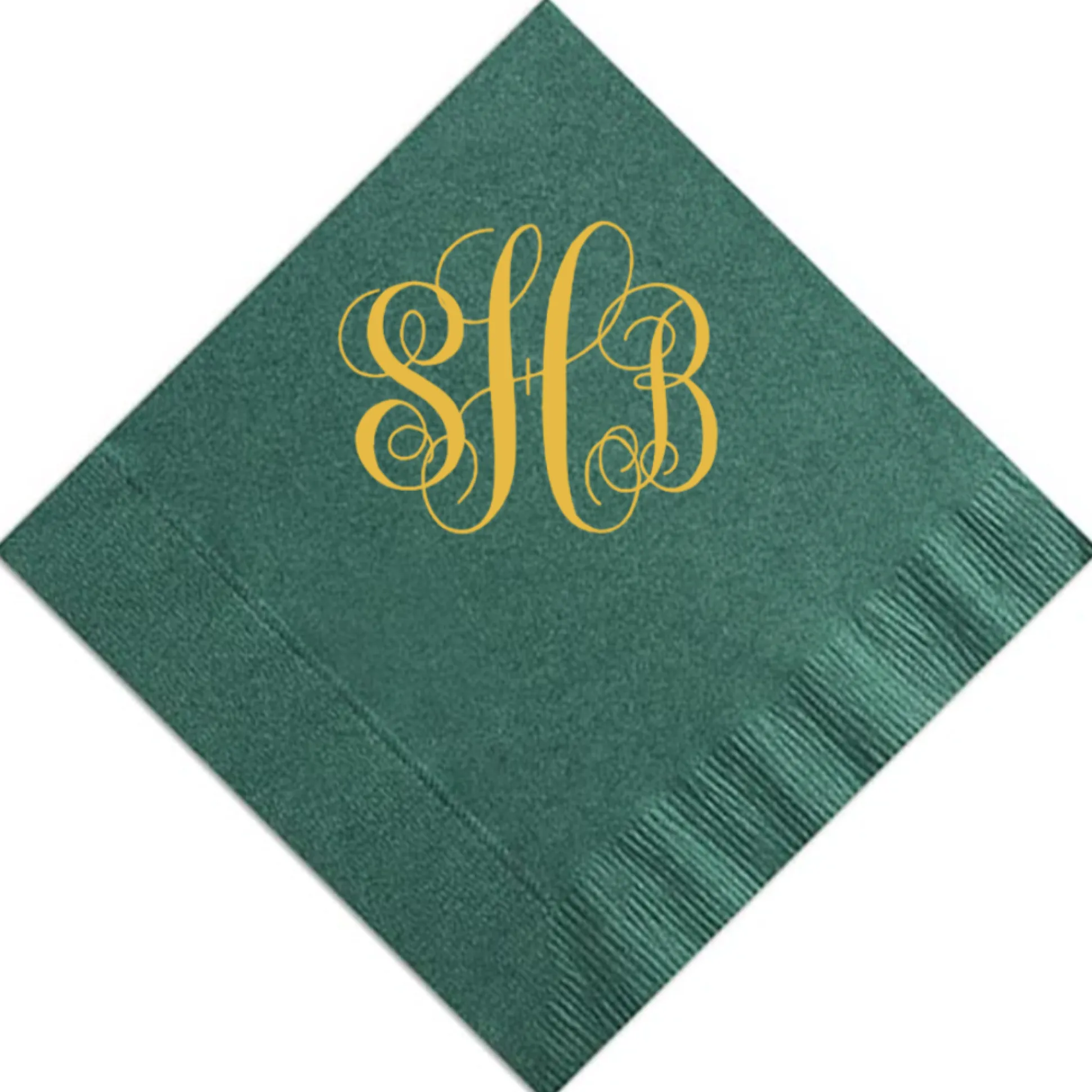 Romantic Monogram Napkin, Gold Foil