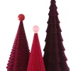 Rose Crushed Velvet Trees, Set of 3