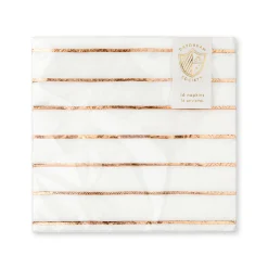 Rose Gold Frenchie Striped Large Napkins, Pack of 16