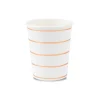Rose Gold Frenchie Striped 9 oz Cups, Pack of 8