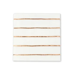 Rose Gold Frenchie Striped Petite Napkins, Pack of 16