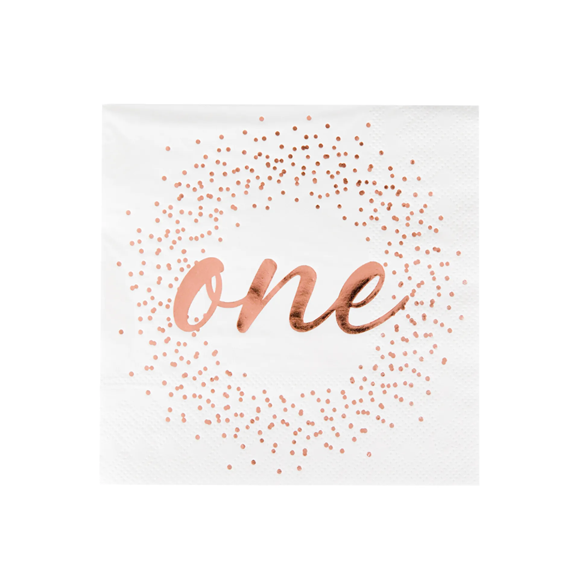 Rose Gold Onederland Cocktail Napkins, Pack of 20