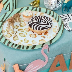 Safari Animal Print Side Plates, Pack of 8