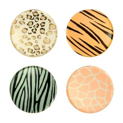 Safari Animal Print Side Plates, Pack of 8