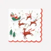 Santa, Sleigh & Reindeer Large Napkins, Pack of 16