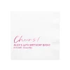 Script Cheers Custom Cocktail Napkin, Fuchsia Foil