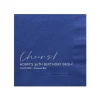 Script Cheers Custom Cocktail Napkin, Silver Foil