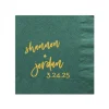 Script Names And Date Personalized Napkin, Gold Foil