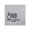 She Said Yes! Custom Napkin, Black Foil