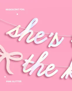 She's Tying the Knot Banner - iridescent foil banner