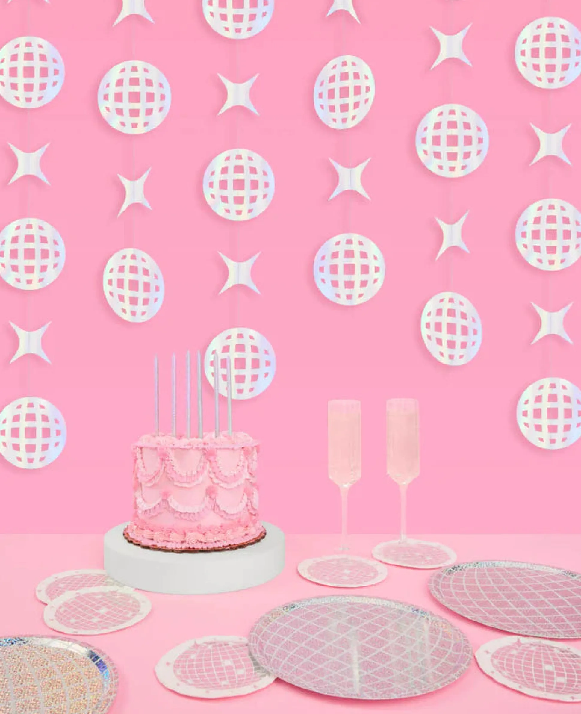 Shimmer Disco Garland - Iridescent Foil Backdrop