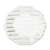 Silver Frenchie Striped Large Plates, Pack of 8