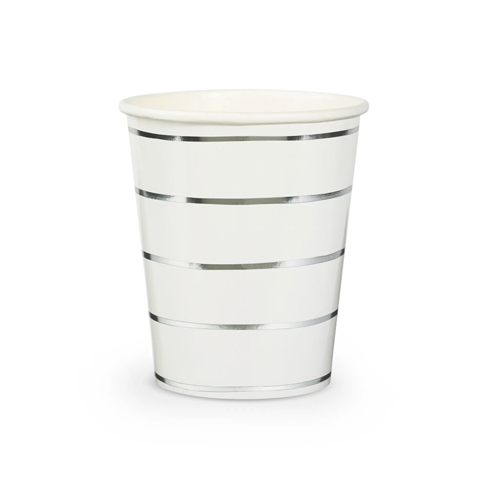 Silver Frenchie Striped 9 oz Cups, Pack of 8