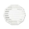 Silver Frenchie Striped Small Plates, Pack of 8