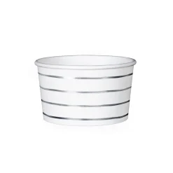 Silver Frenchie Striped Treat Cups, Pack of 8