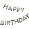 Silver Happy Birthday Banner
