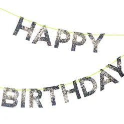 Silver Happy Birthday Banner