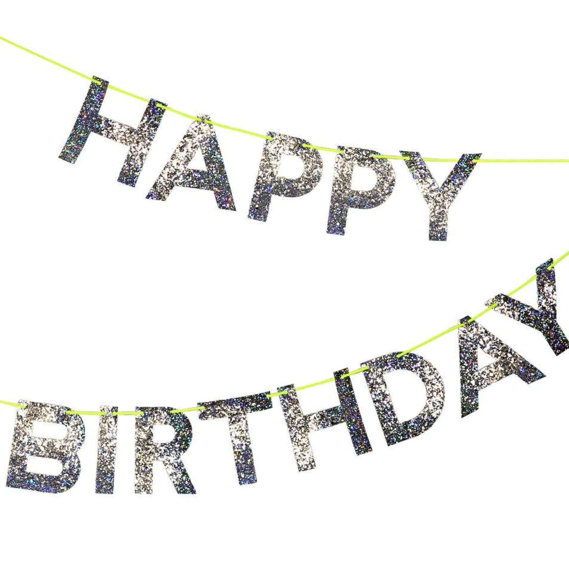 Silver Happy Birthday Banner