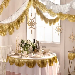 Silver Iridescent Tinsel Scallop Garland