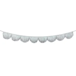 Silver Iridescent Tinsel Scallop Garland
