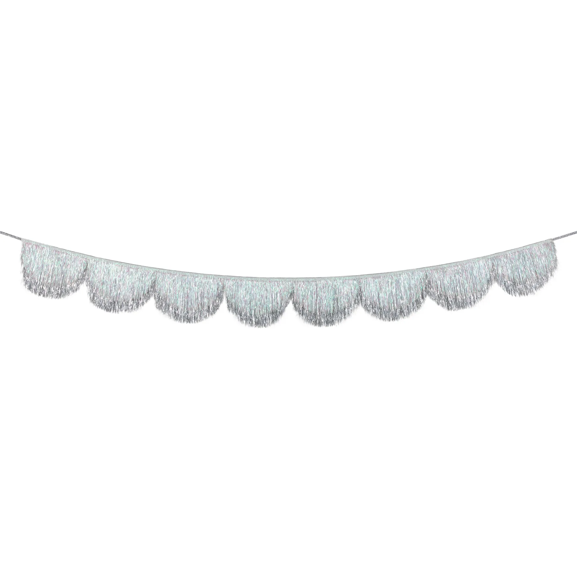 Silver Iridescent Tinsel Scallop Garland