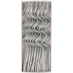 Silver Swirly Candles, Pack of 20
