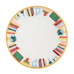 Smarty Pants Bookshelf Large Plates, Pack of 8