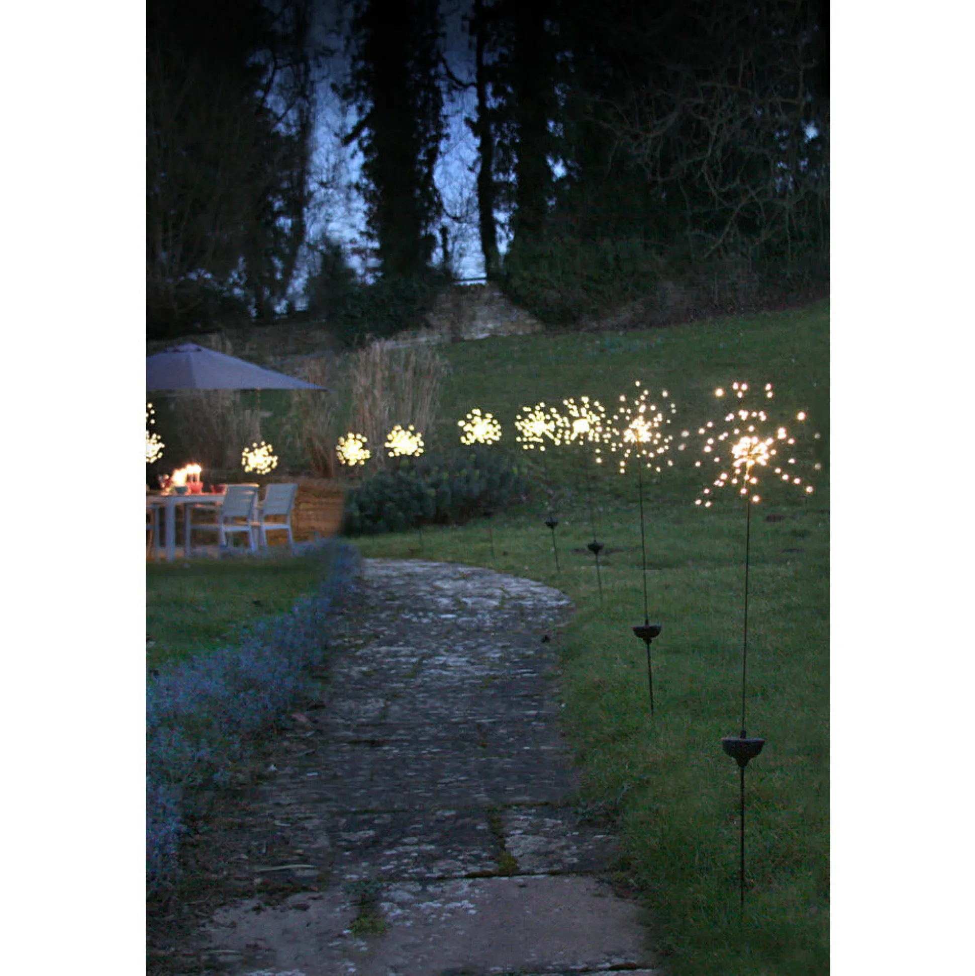 Solar Starburst Stake Light, Set of 3