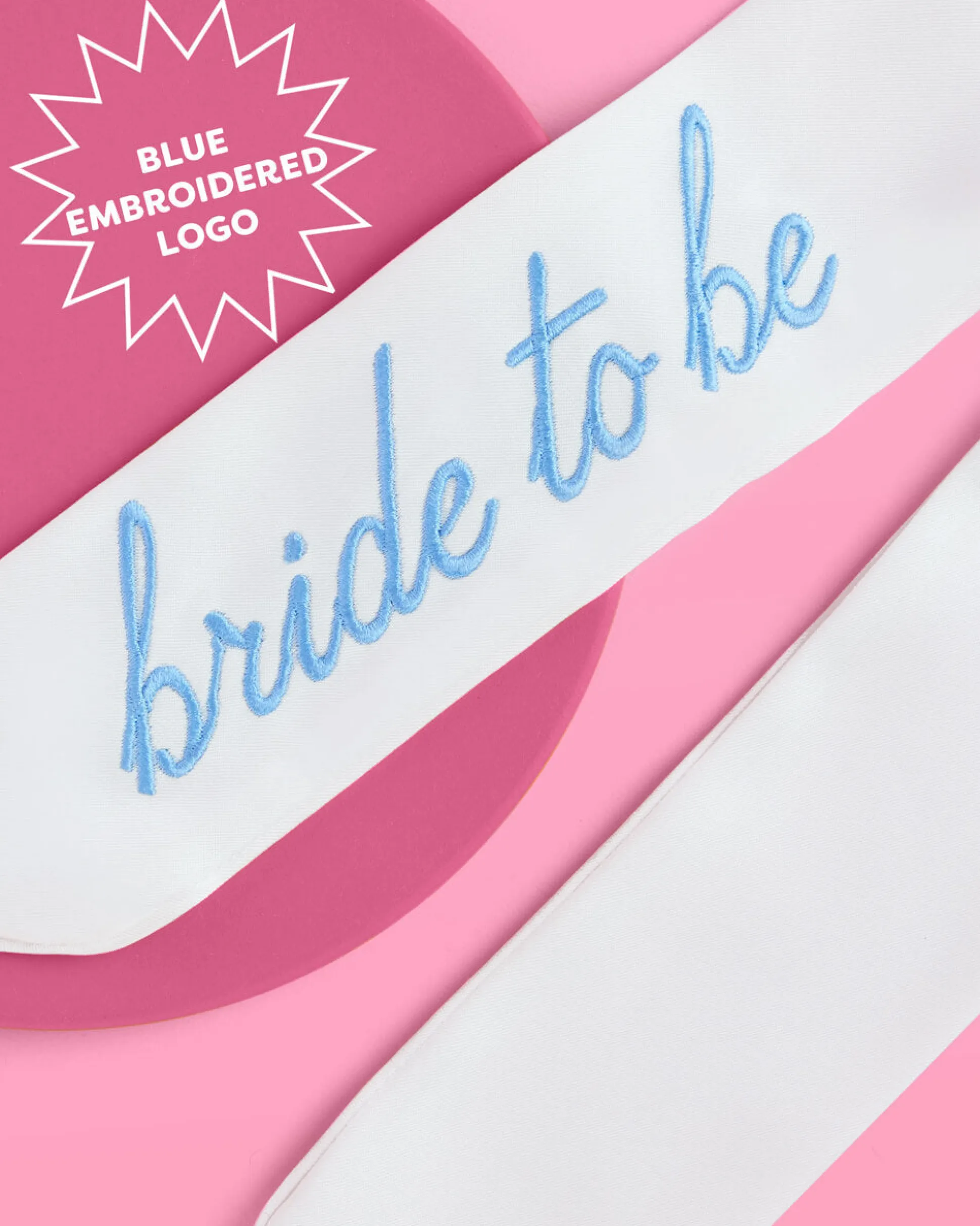 Something Blue Bow - White Satin Embroidered Bow