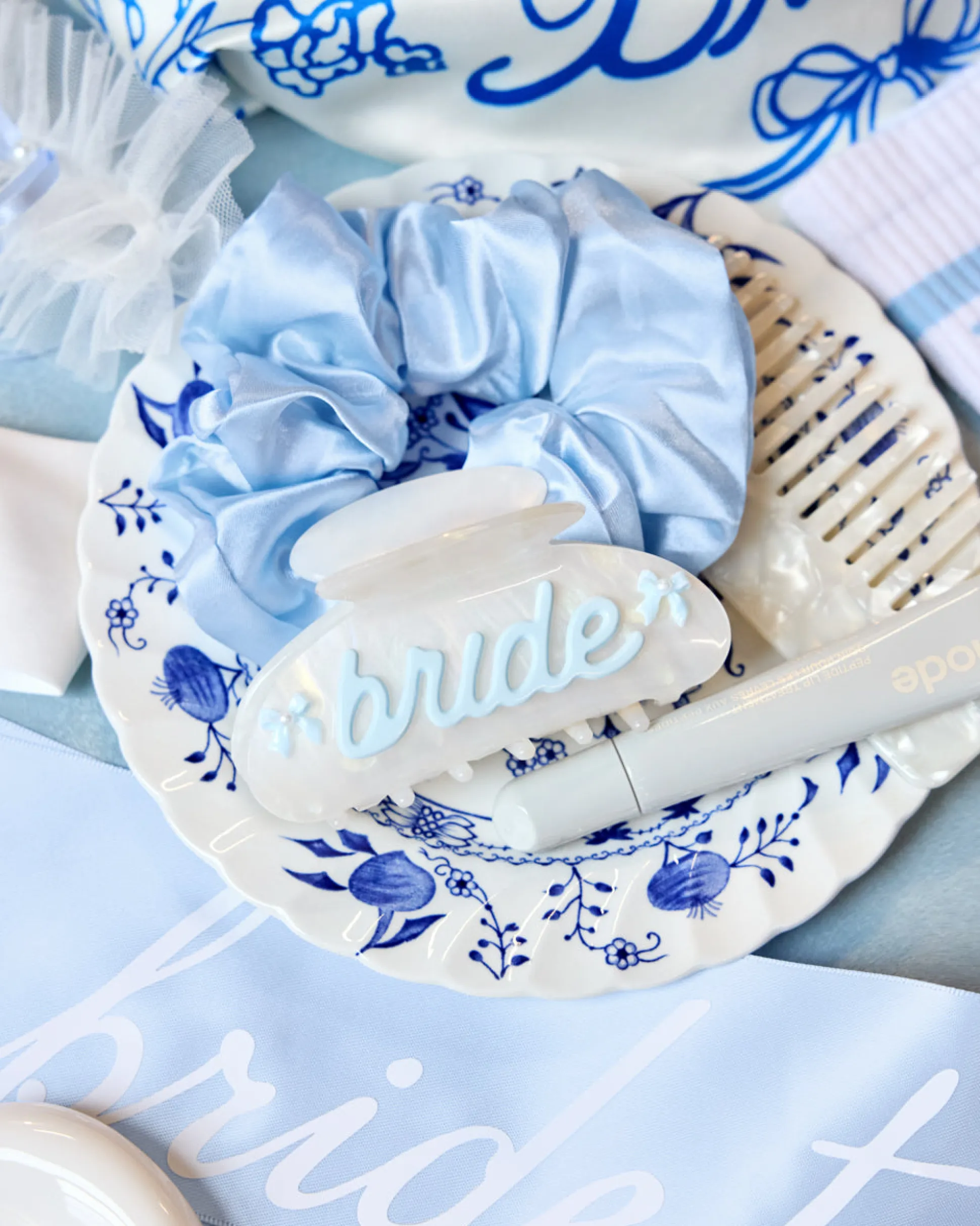 Something Blue Clip - Pearl Acrylic Claw Clip