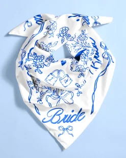Something Blue Headscarf - White Silk Bride Head Scarf