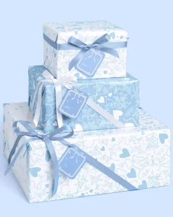Something Blue Wrapping Paper Set - 12 sheets + 16 tags