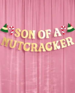 Son of a Nutcracker Banner - gold foil banner