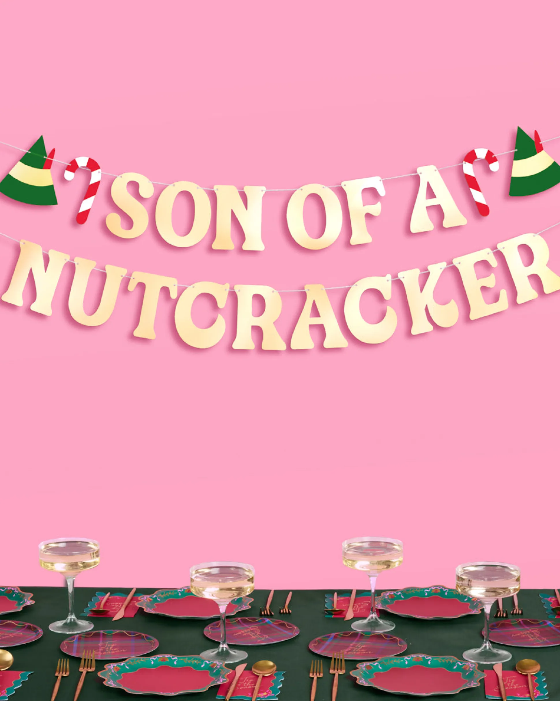 Son of a Nutcracker Banner - gold foil banner