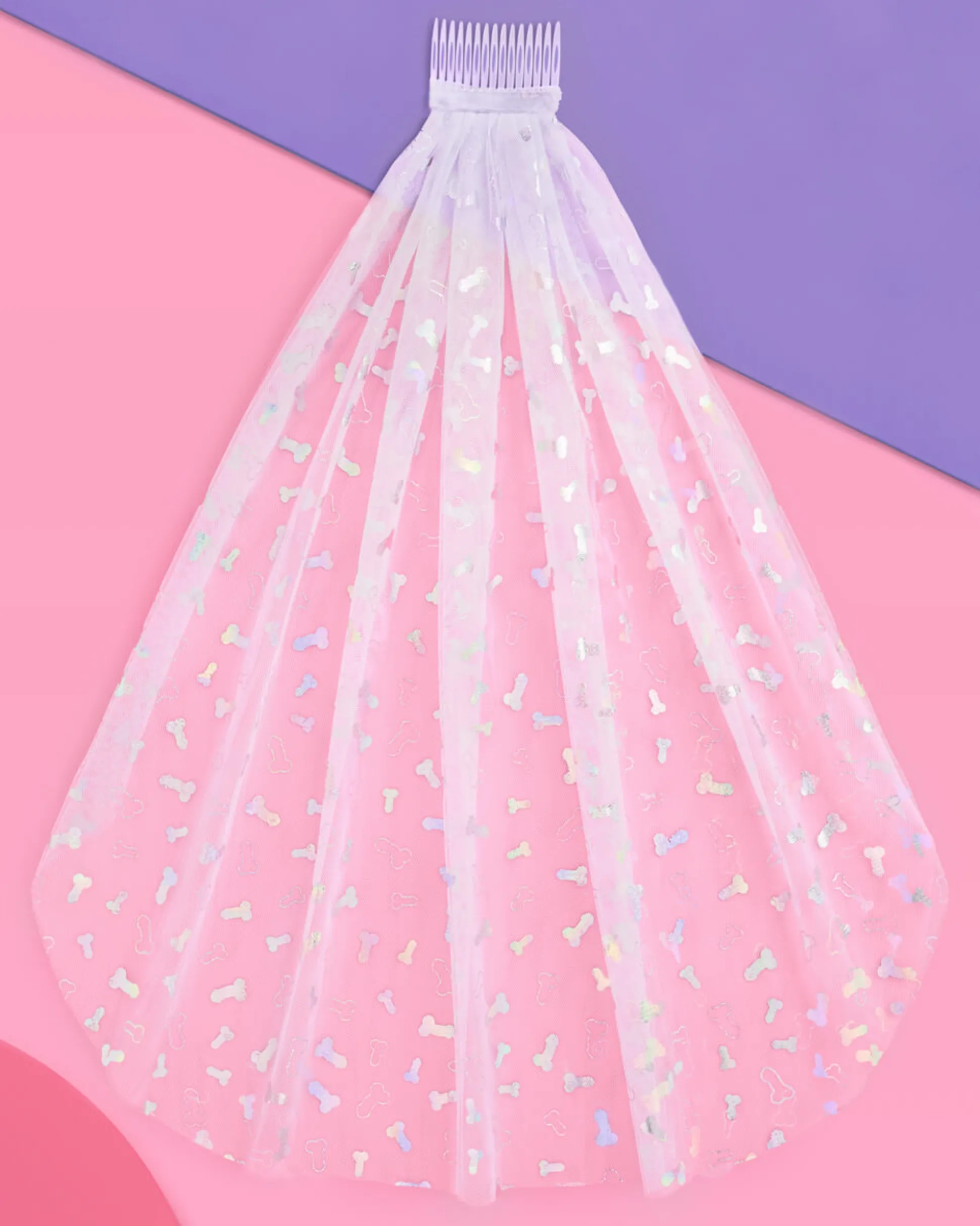 Sorry Mom Veil - Iridescent Foil Penis Veil