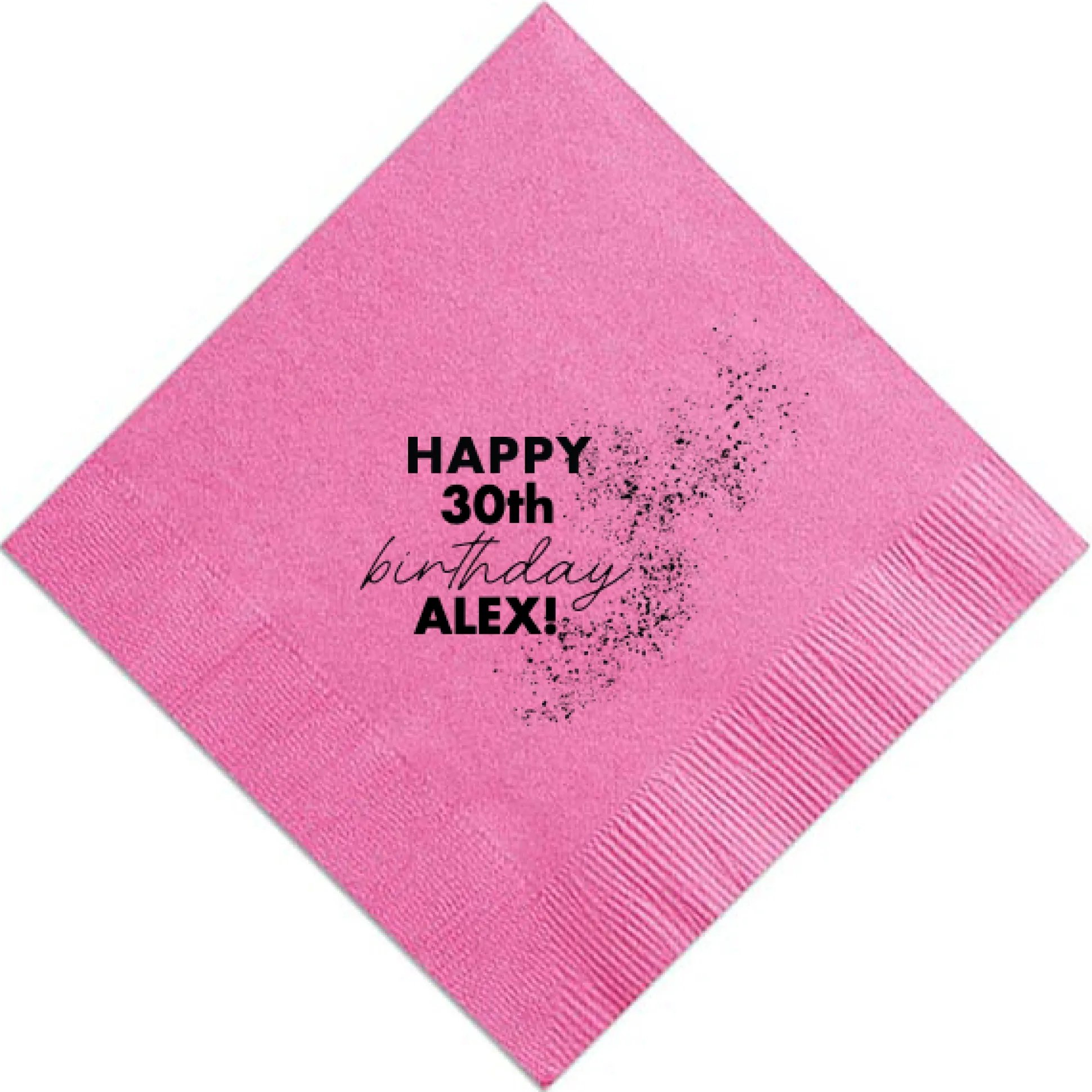 Sparkle Birthday Custom Napkin, Black Foil