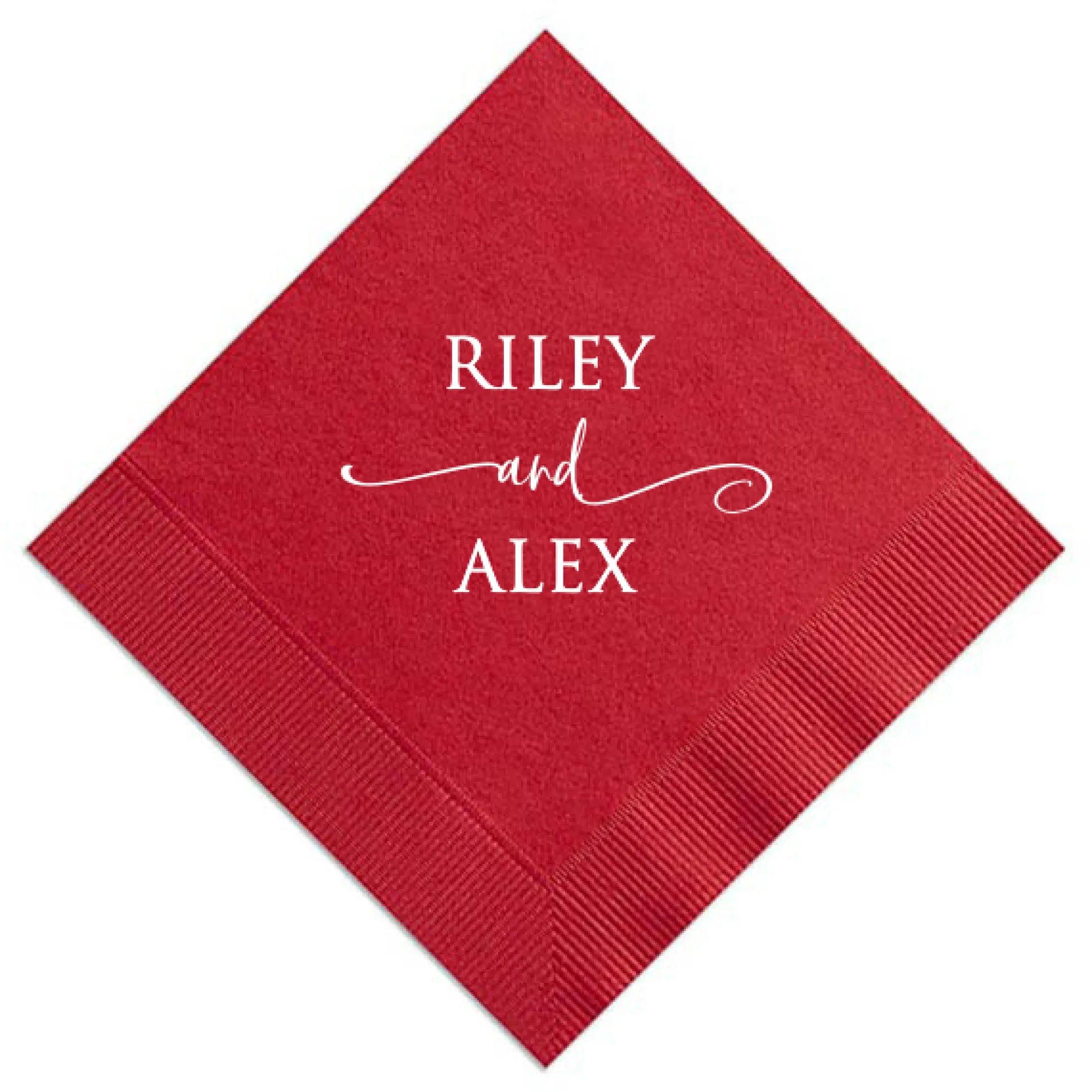 Stacked and Swirled Custom Napkin, White Foil