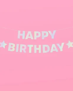 Star Girl Bday Banner - Iridescent Foil Banner