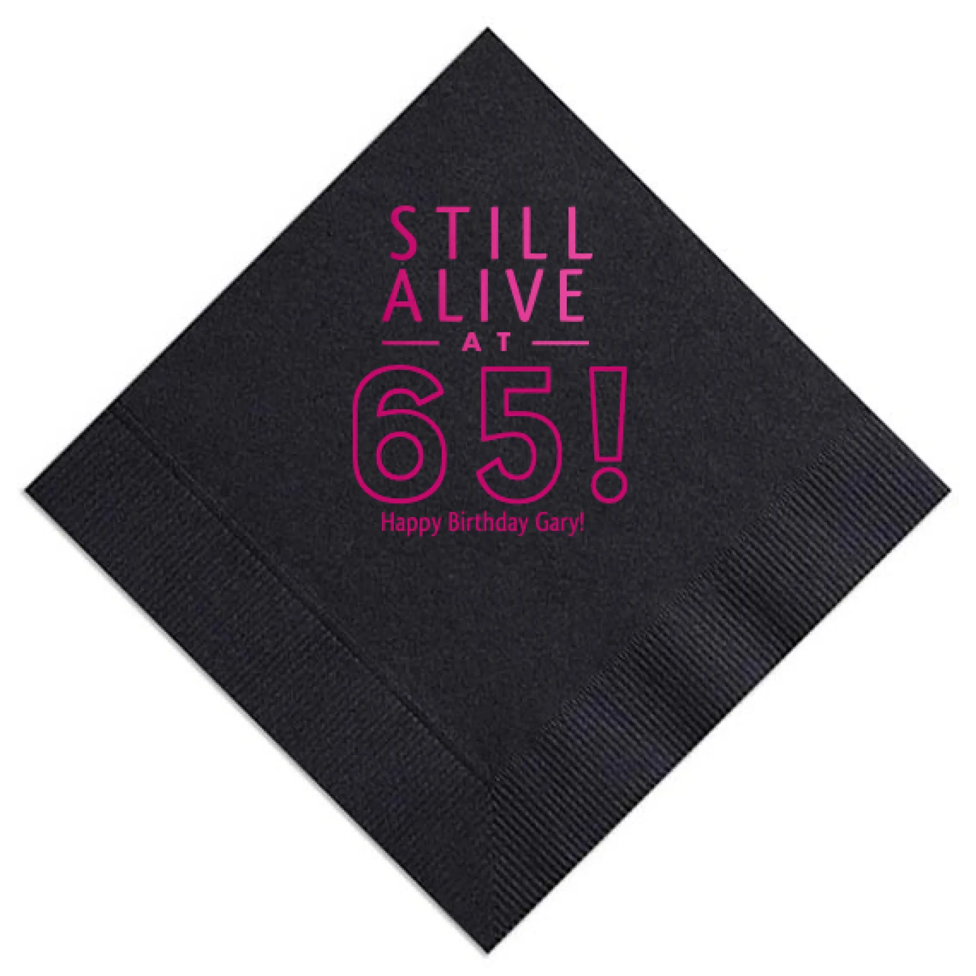 Still Alive Birthday Napkin, Fuchsia Foil