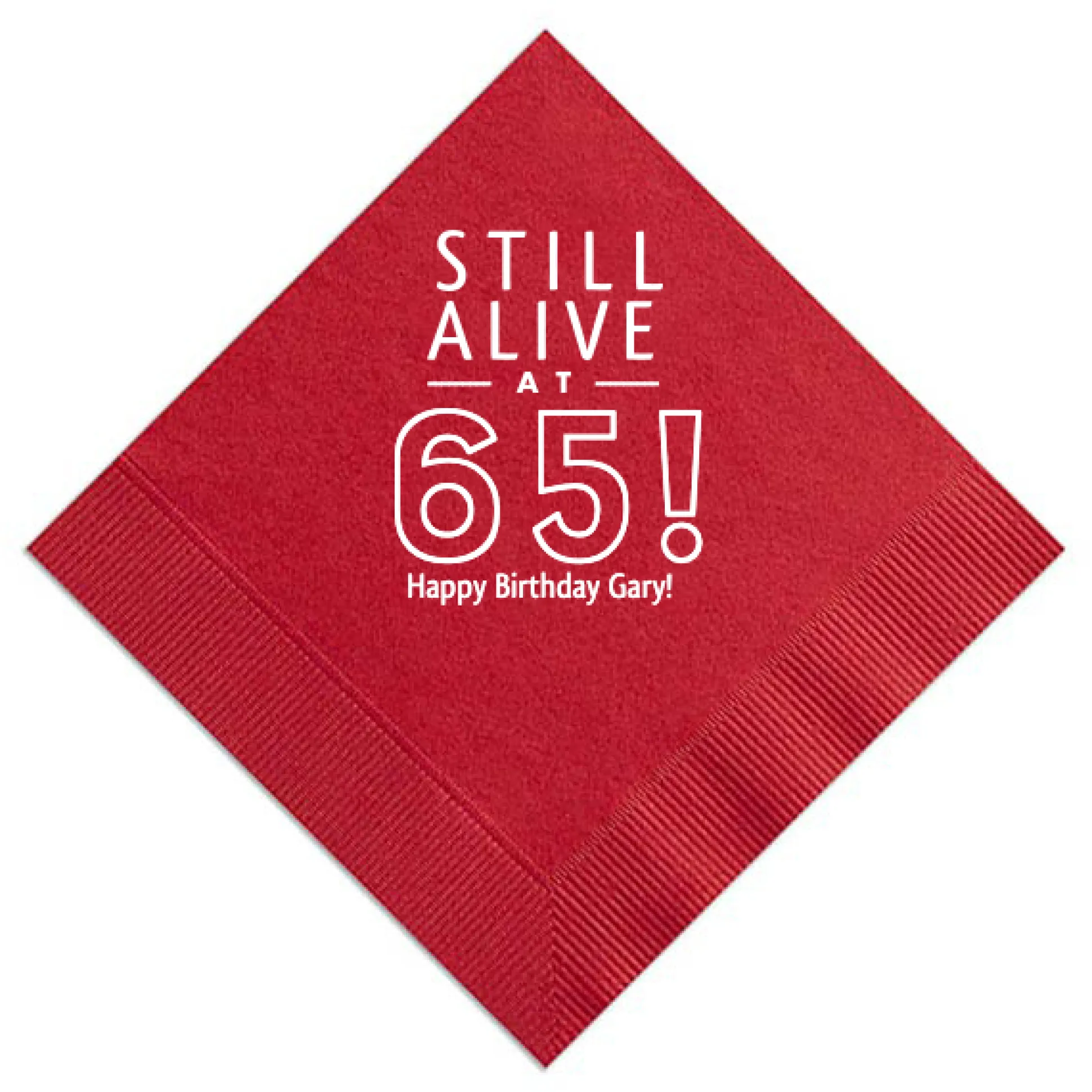 Still Alive Birthday Napkin, White Foil