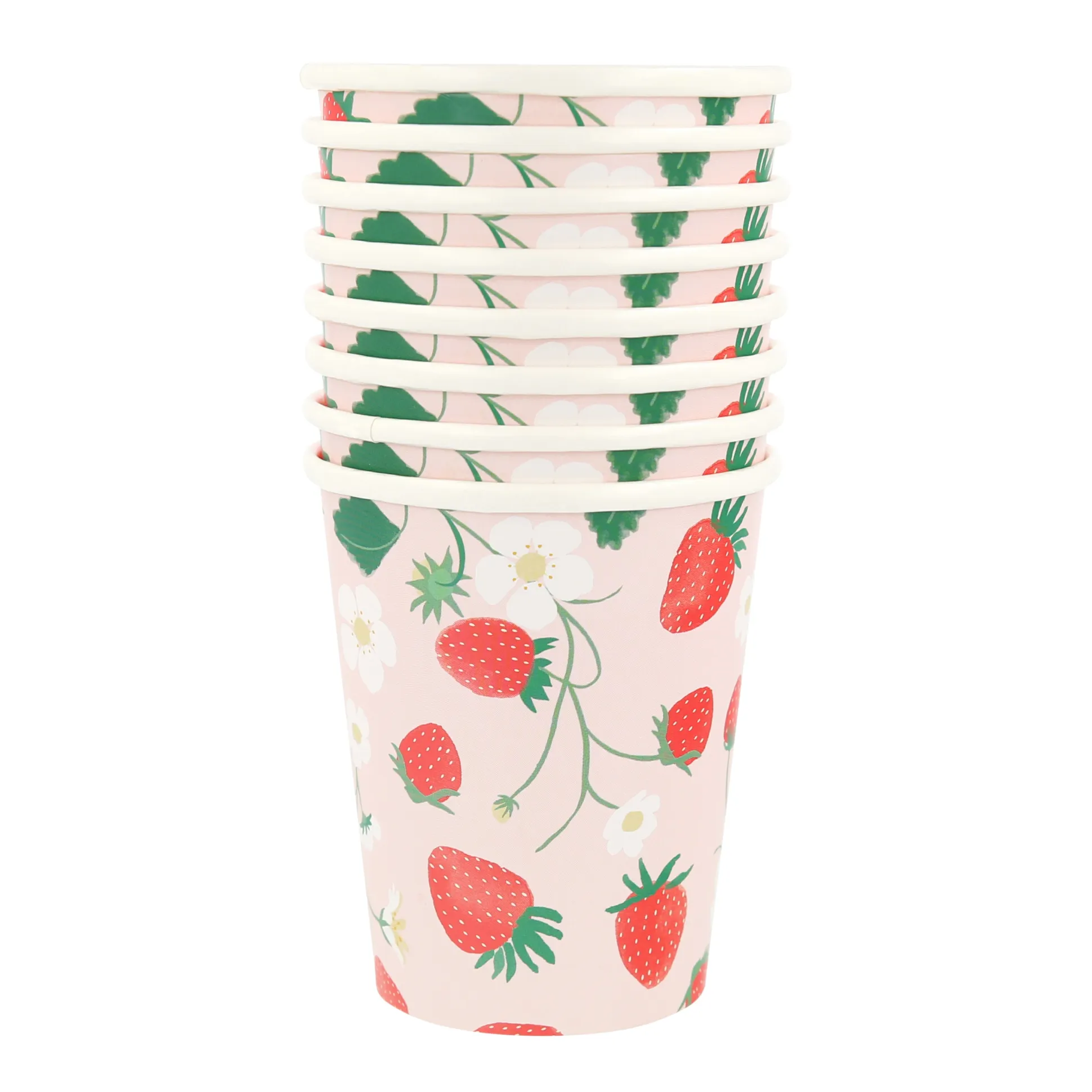 Strawberry Pattern Cups, Set of 8