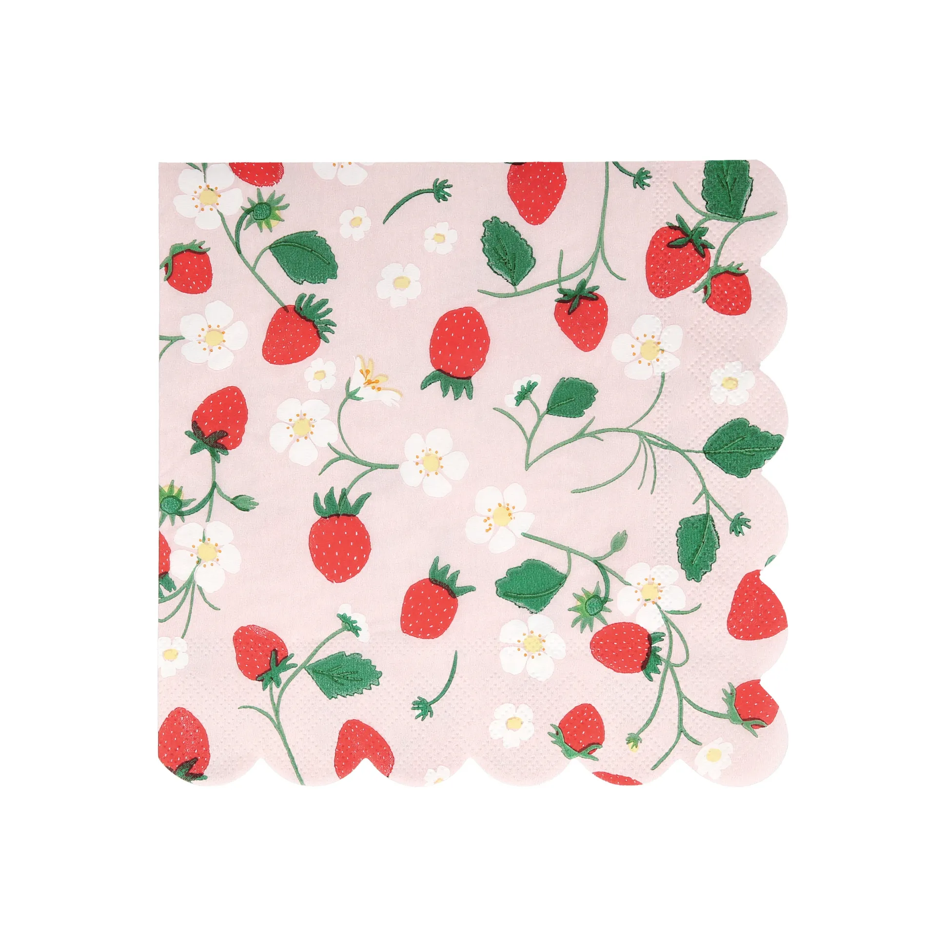 Strawberry Pattern Large Napkins, Set of 16