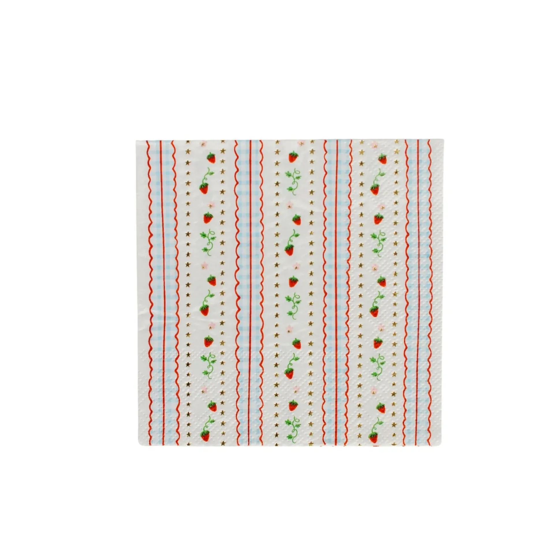 Strawberry Picnic Gingham Print Petite Napkins