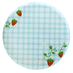 Strawberry Picnic Gingham Print Large Plates