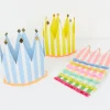 Striped Party Crowns (x 8)