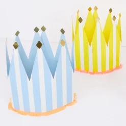 Striped Party Crowns (x 8)
