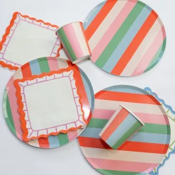 Striped Plates, Pack of 12